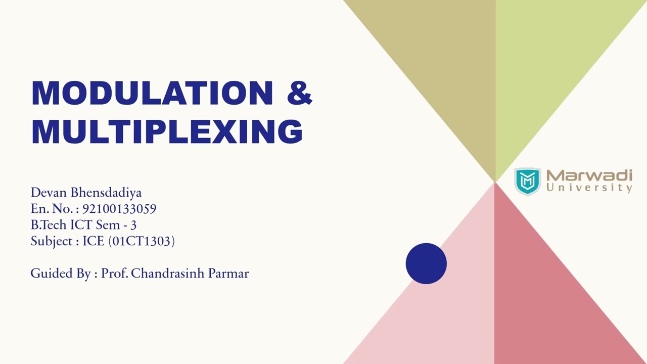 Modulation And Multiplexing  (Conceptualization Ch.1)