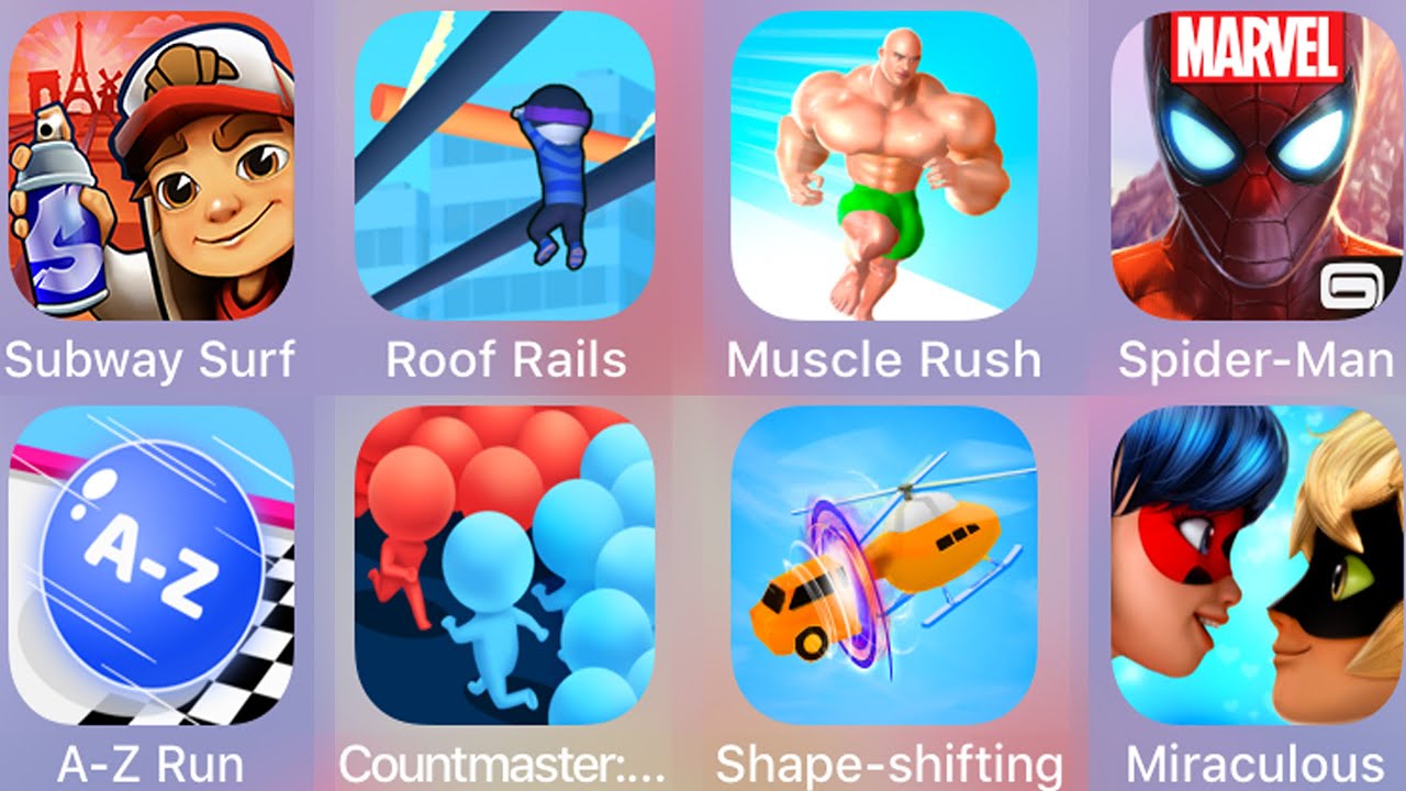 Shape Shifting, Subway Surfers, Muscle Rush, Spider-Man Unlimited & More | Gameplay Compilation