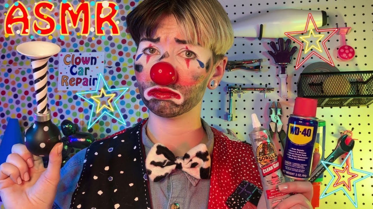 Clown Car Mechanic Gets YOU Fixed Up! 🚗 ASMR Soft Spoken Roleplay with Layered Sounds for Sleep