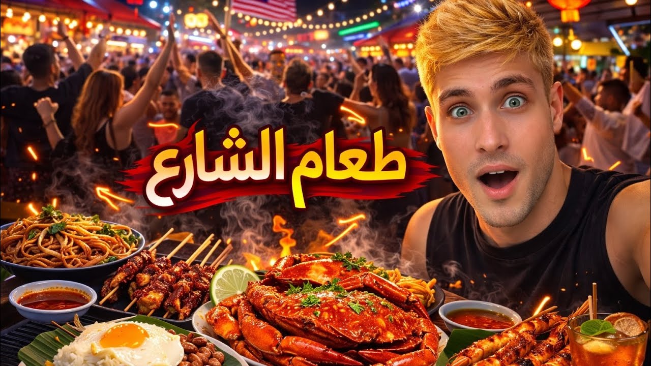 أشهر أكلات الشارع في ماليزيا الجزء الاول 🍜🔥| تجربة مذهلة!