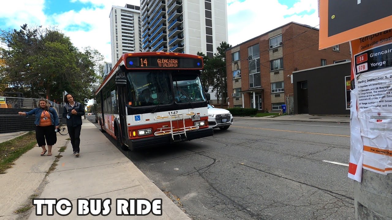 4k TTC Route 14 Bus Ride From Davisville To Dufferin