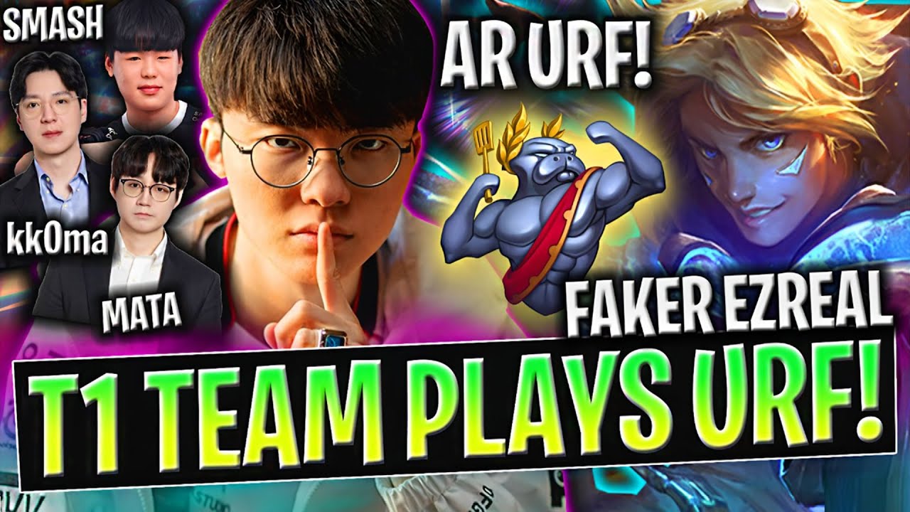 T1 FAKER PLAYS AR URF WITH T1 TEAM!😱 | T1 FAKER EZREAL URF with T1 SMASH , KKOMA , MATA & TOM!