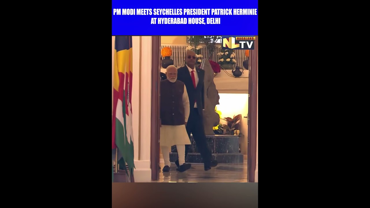 PM MODI MEETS SEYCHELLES PRESIDENT PATRICK HERMINIE AT HYDERABAD HOUSE, DELHI