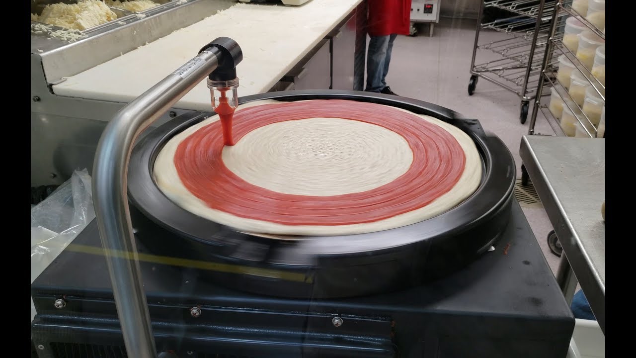 Costco pizza sauce machine in 4K