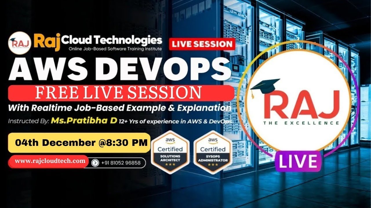 AWS & DevOps Realtime online Training Introduction session By Prathiba D from Raj Cloud technologies
