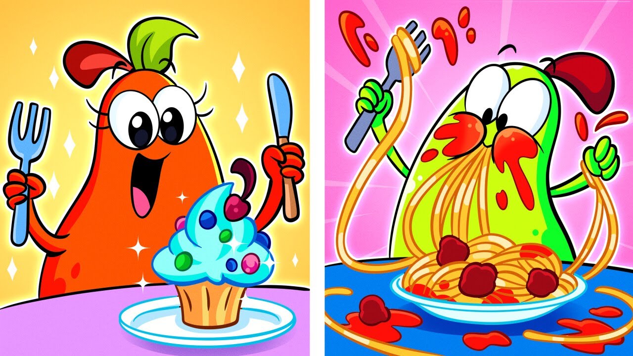 Table Manners 🥑  Good Boy VS Bad Boy 🥑 Pear Couple