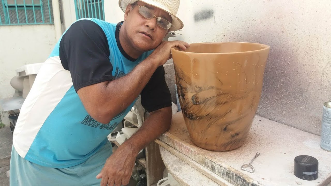 VASOS DE CIMENTO EFEITOS MARMORIZADOS VIDEO 2 MODELO R14