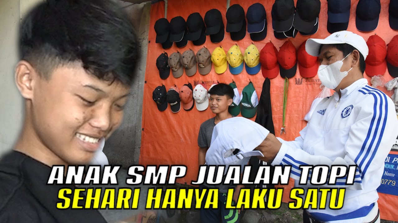 DEMI BANTU BELI BERAS IBUNYA-PUTRA ALAMSYAH REMAJA TAMPAN KLS 3 SMP BERJUALAN TOPI-MESKI LAKU SATU