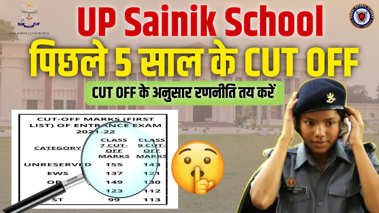 🎯Up Sainik school cut off last 5 year। UP Sainik cut off class 9th।Up Sainik school cut off 2024।#up