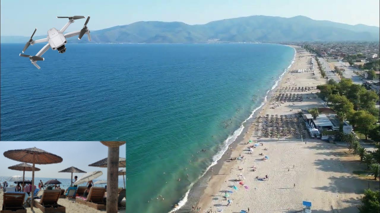 Grčka Asprovalta letovanje. Plaža snimak dronom