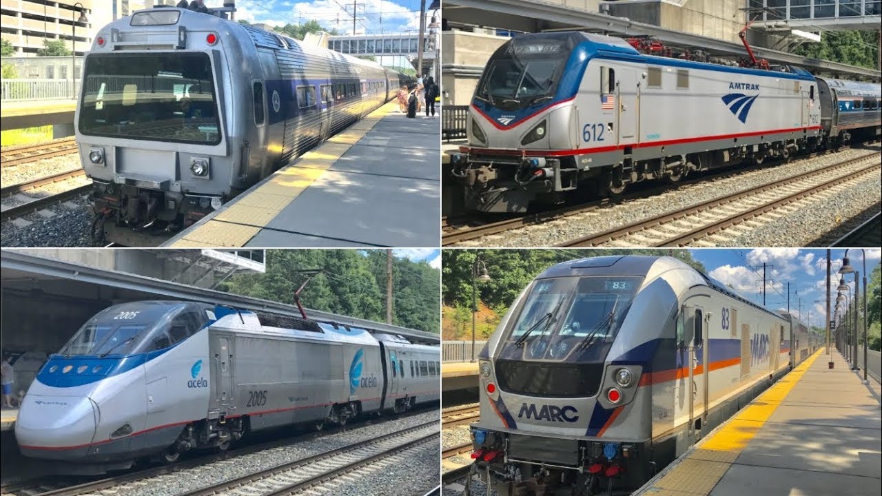 Amtrak, MARC & DOTX 216 at BWI Station