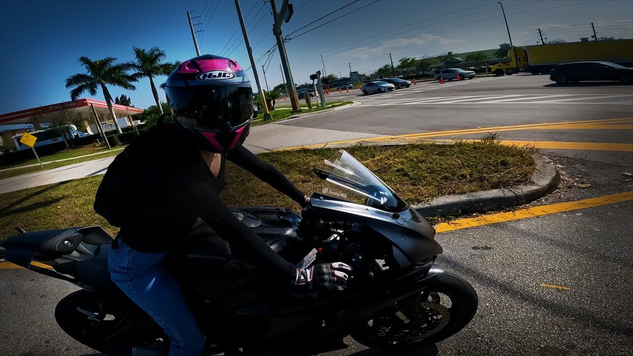 Her First Time Riding An R6!