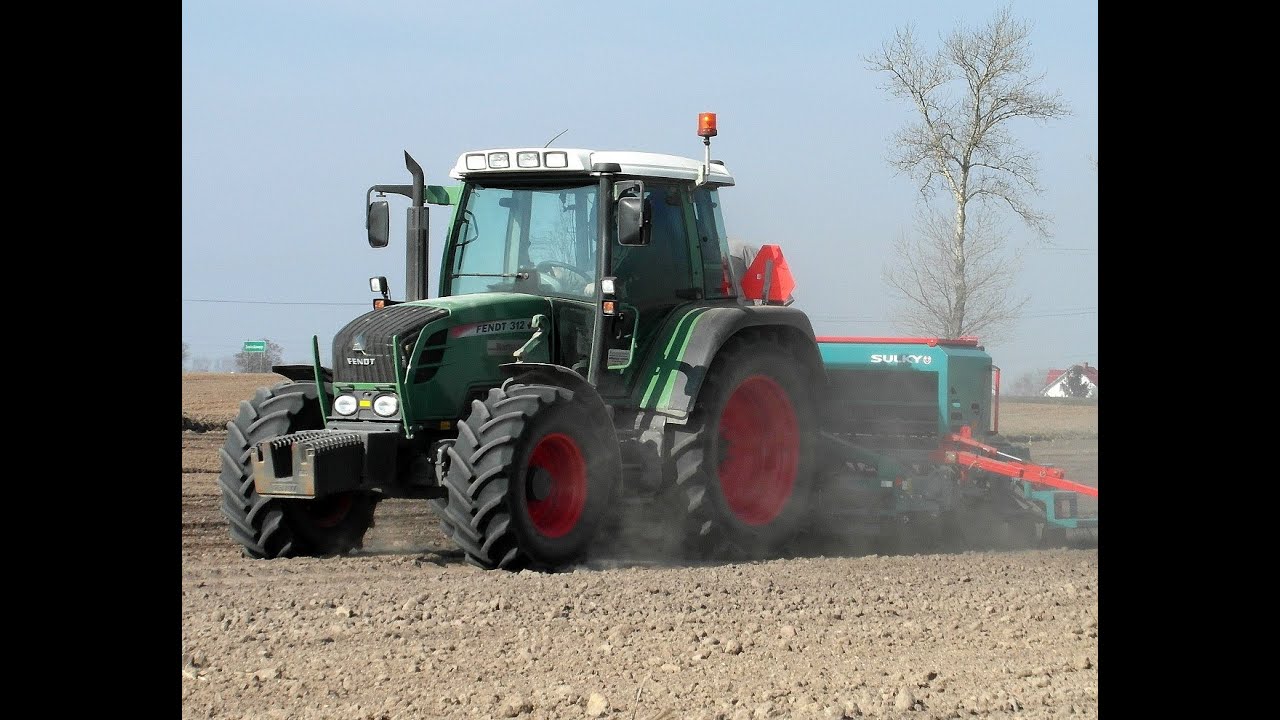Siew Jęczmienia 2014 - Nowy Nabytek, Fendt 312 +  Sulky Tramline CE 300