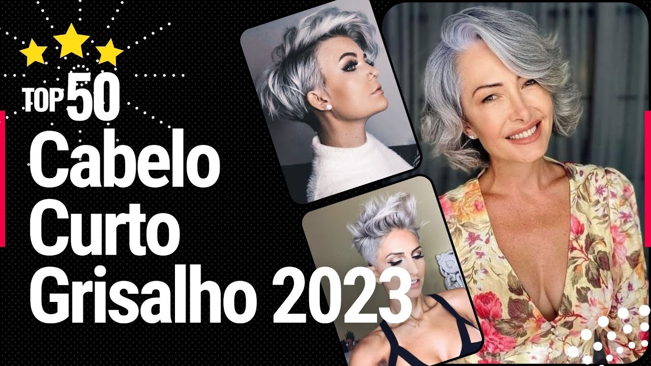 Cabelo Grisalho Curto 2023 - Veja 50 inspira&ccedil;&otilde;es de tons de cores de cabelo curto grisalho