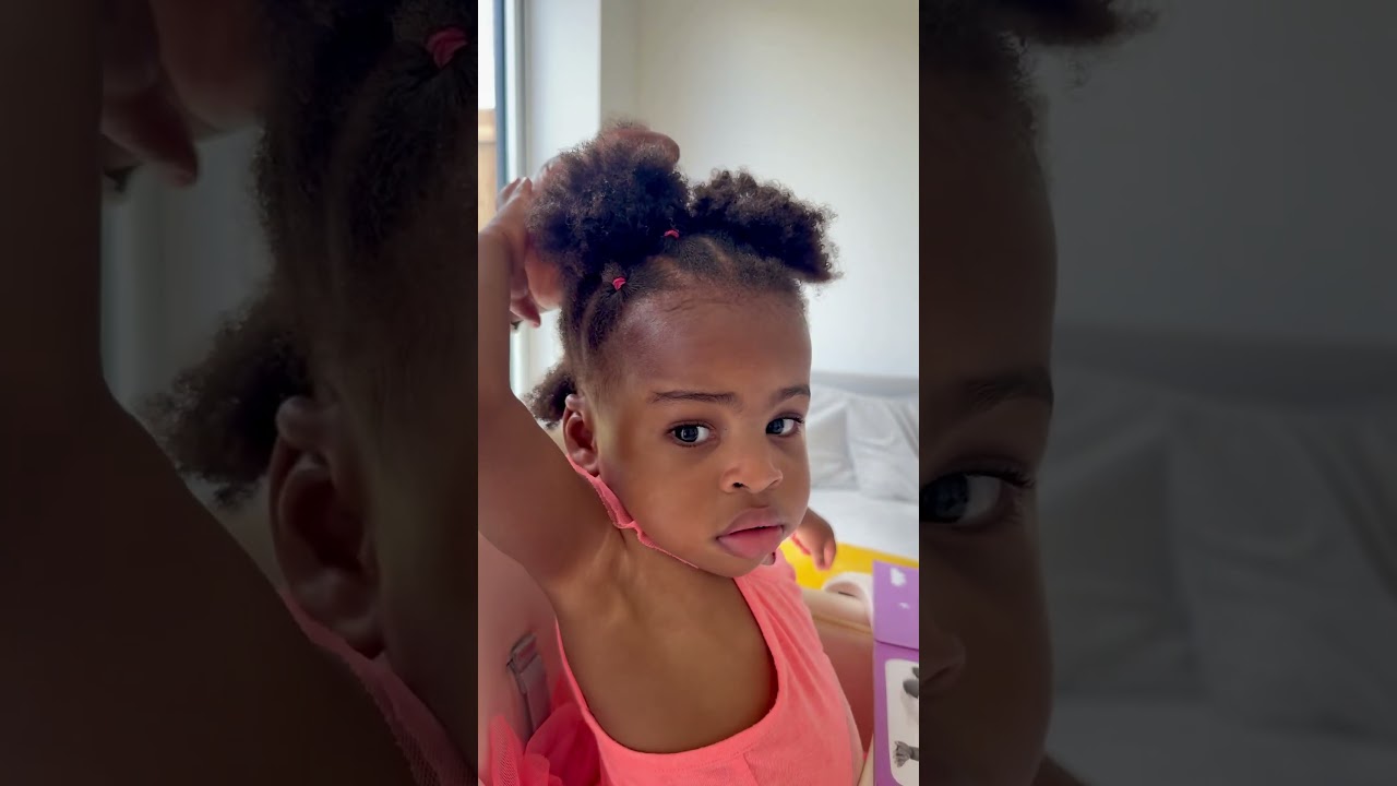 SIMPLE BABY 4C HAIRSTYLE | HOW I STYLE MY 1 YEAR OLD BABY&rsquo;s 4C HAIR #youtubeshorts #shorts #4chair