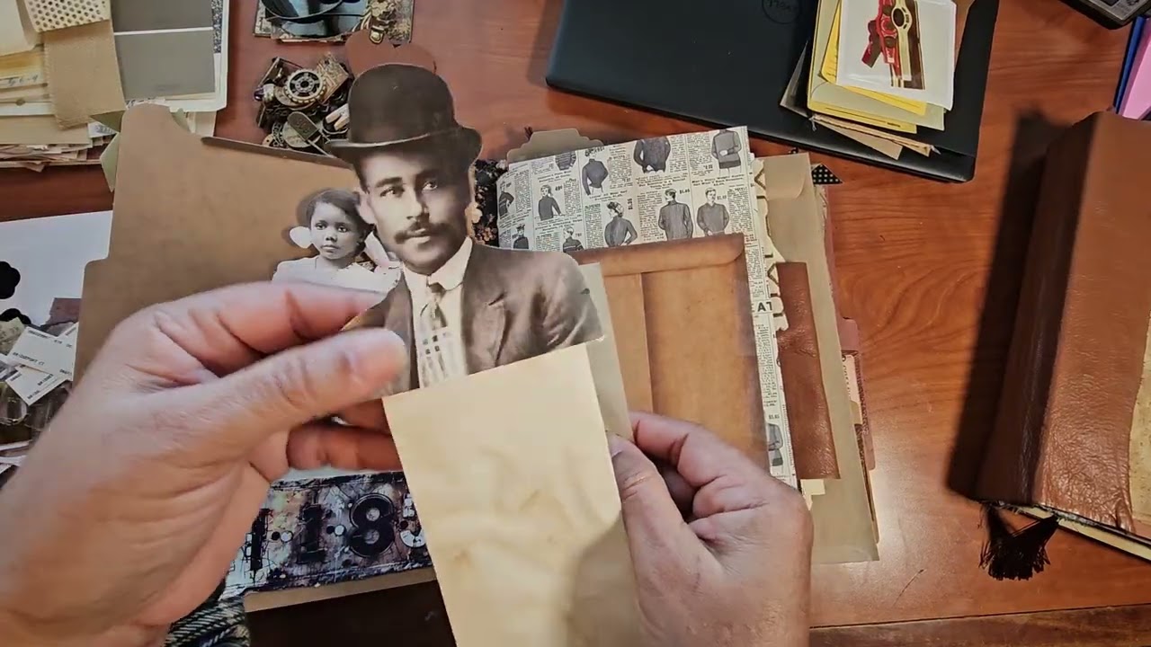 Grungy junk journals made from a folder 