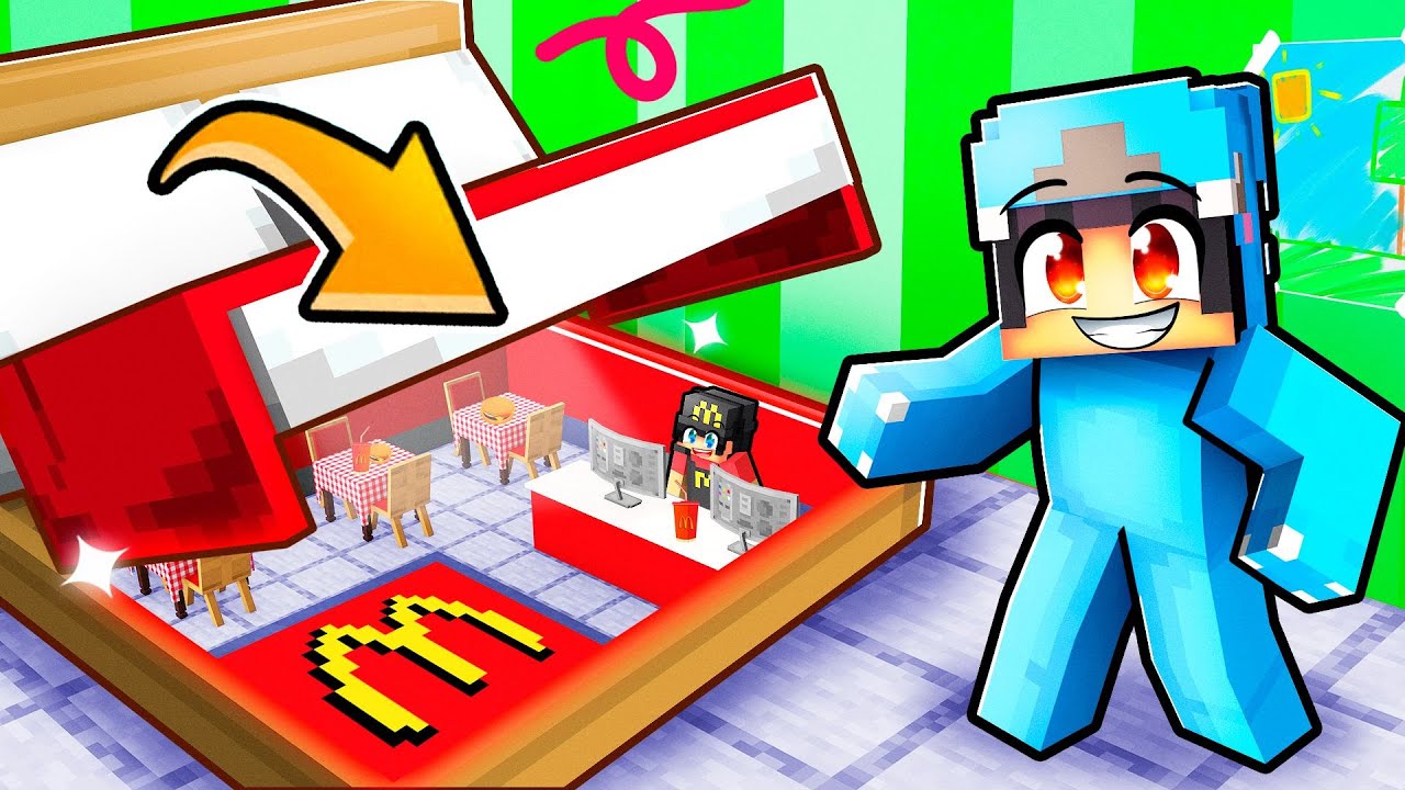 I Built a SECRET MCDONALDS in My House in Minecraft With Crazy Fan Girl!