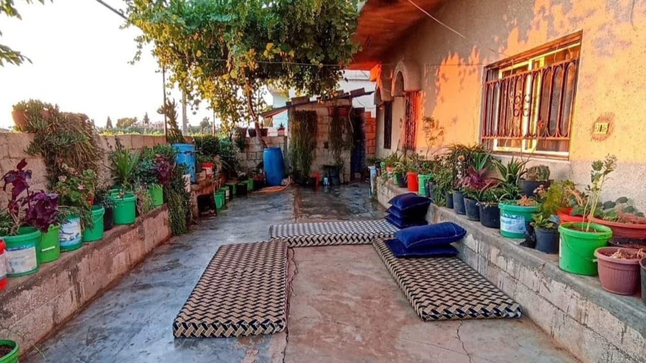 يا مستعجل وقف تا قولك 🥵 روتين ريفي بين غسيل وشطف وسهرة مسائية تحت المطر 🌧️