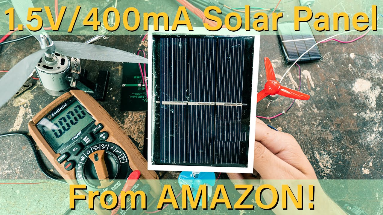 Mini solar panel Unboxing and Testing from AMAZON! Will this 1.5V, 400mA panel power my DC motors?