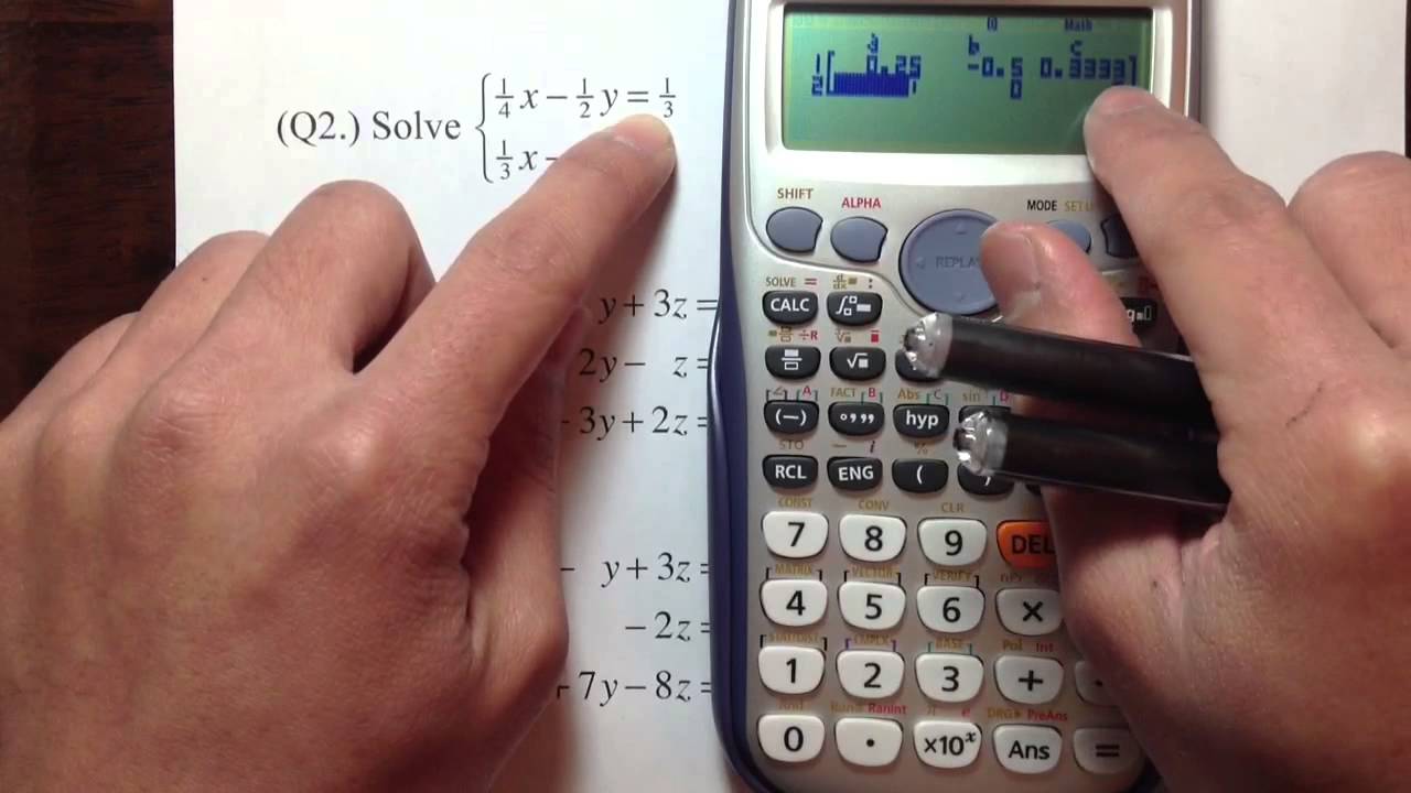 [Casio fx-115ES (plus)] Solving System of Equations,  EIT, FE exam Prep