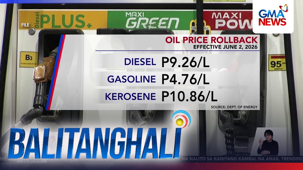Oil price rollback (effective June 2, 2026) | Balitanghali