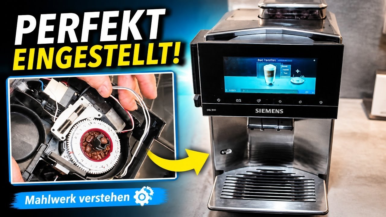 Siemens EQ900 – So funktioniert die automatische Mahlwerkverstellung. Sehen wir mal hinein.
