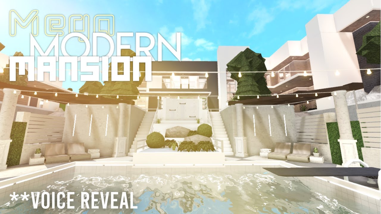 Mega Modern Mansion → Bloxburg Speed Build (VOICE REVEAL!!)
