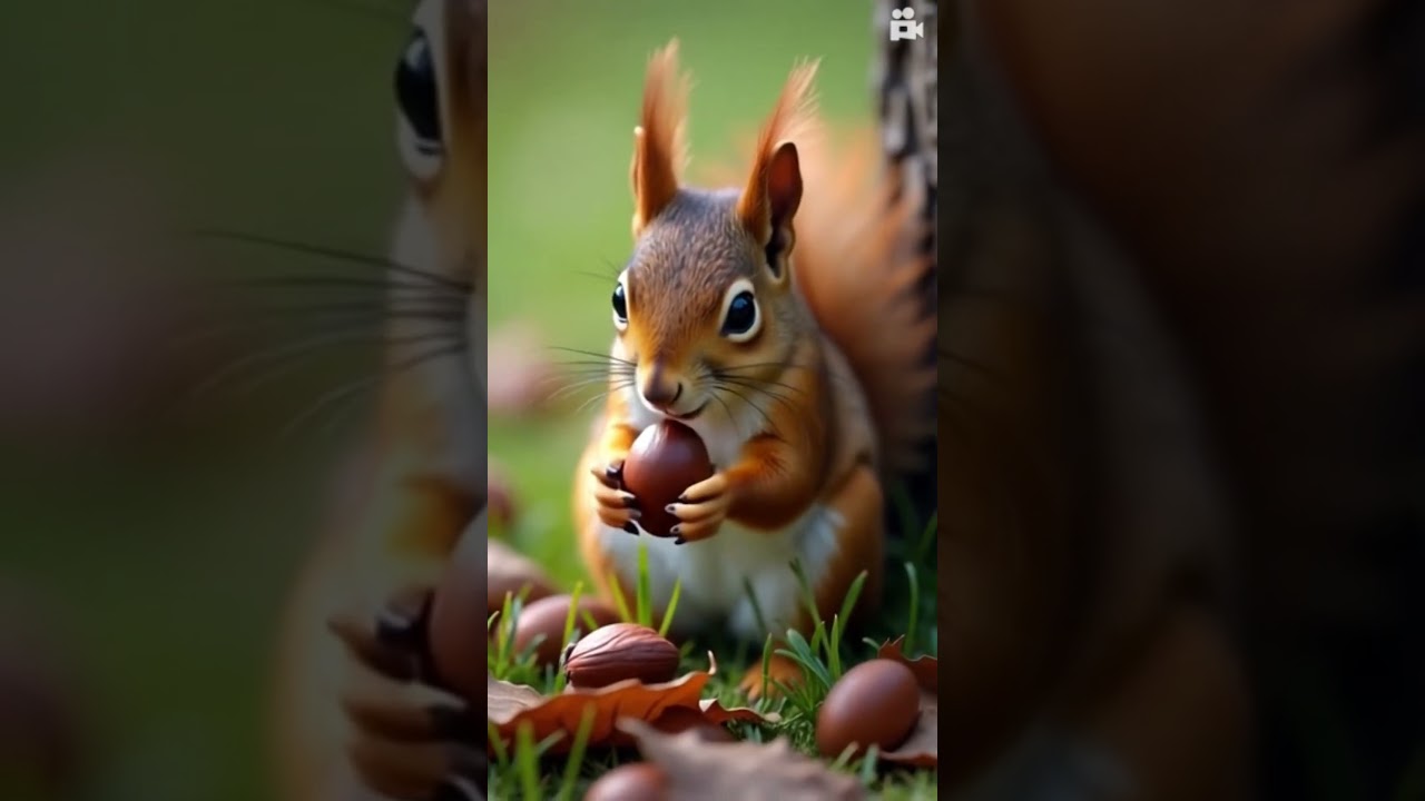 Squirrel Snacking on a Nut &ndash; Adorable Close-Up! 🐿️