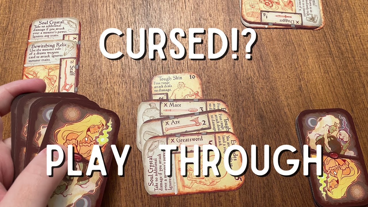 Cursed!? Play Through. Solo, push your luck, quick, card game