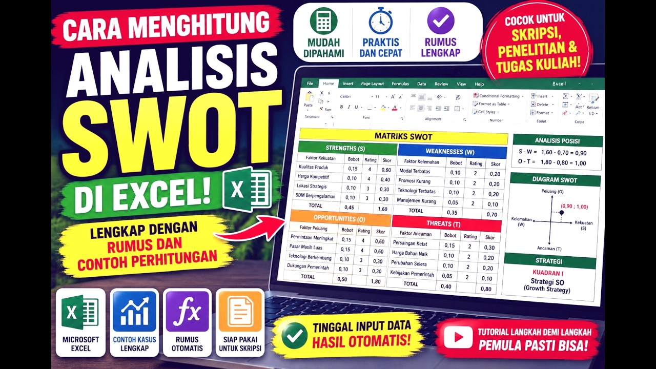 Cara Menghitung Analisis SWOT  Kuantitatif Pejuang Skripsi - Metode Penelitian Survey