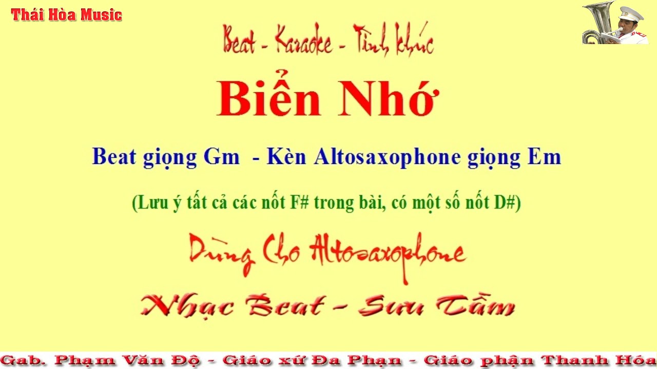 045. Beat - Sheet - Biển Nhớ - Dành Cho Saxopone - Giọng Gm - Âm Nhạc Thái Hòa