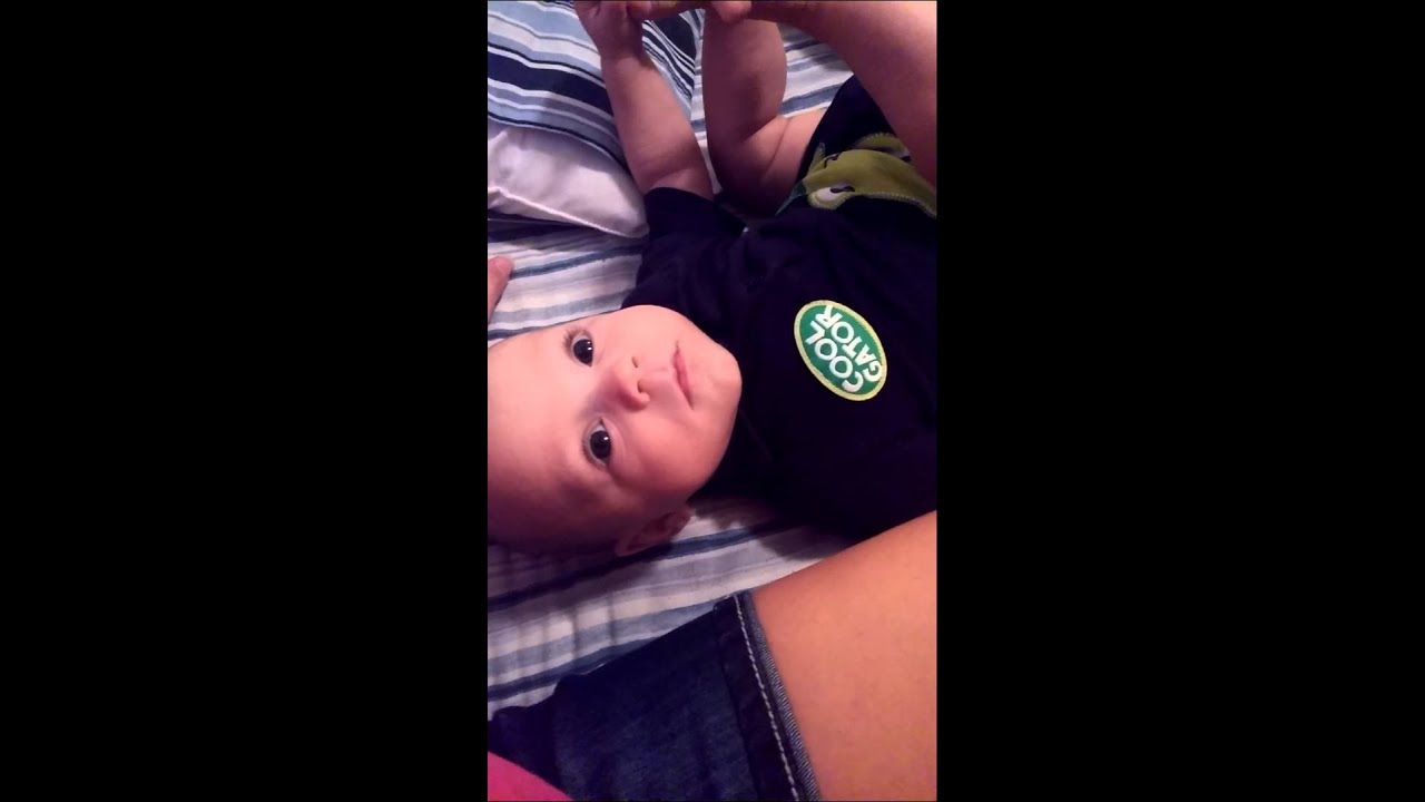Wyatt smiling and giggling