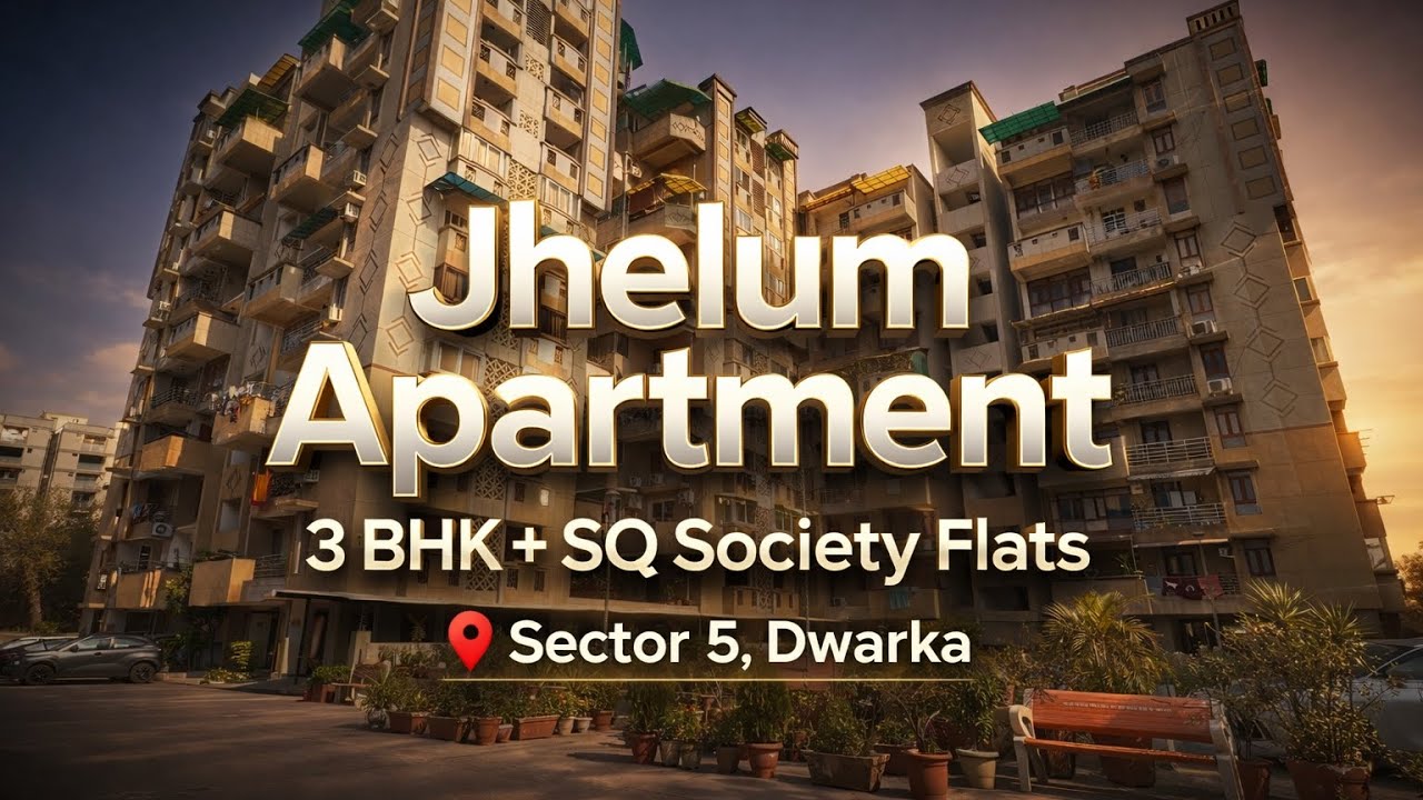3 Bedroom + Servant Room Jhelum Apartment Dwarka Sector 5 