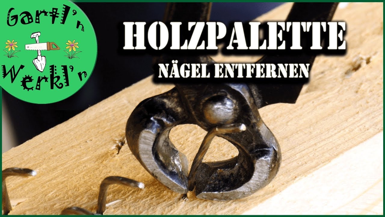 Bretter aus Paletten gewinnen. Paletten zerlegen. Nägel entfernen