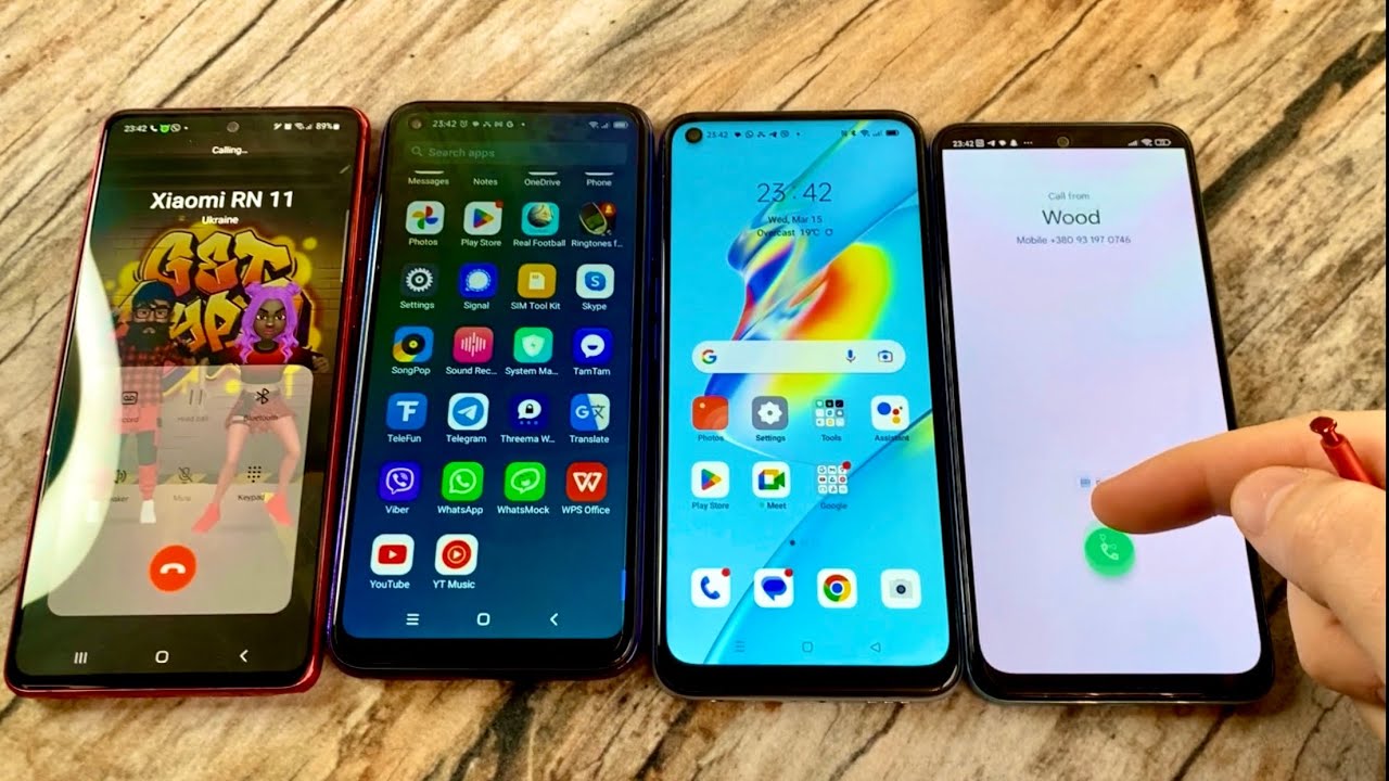Samsung S10 Note vs OPPO A54 vs Xiaomi Redmi Note 11 vs Blackview A90 Incoming call Real time