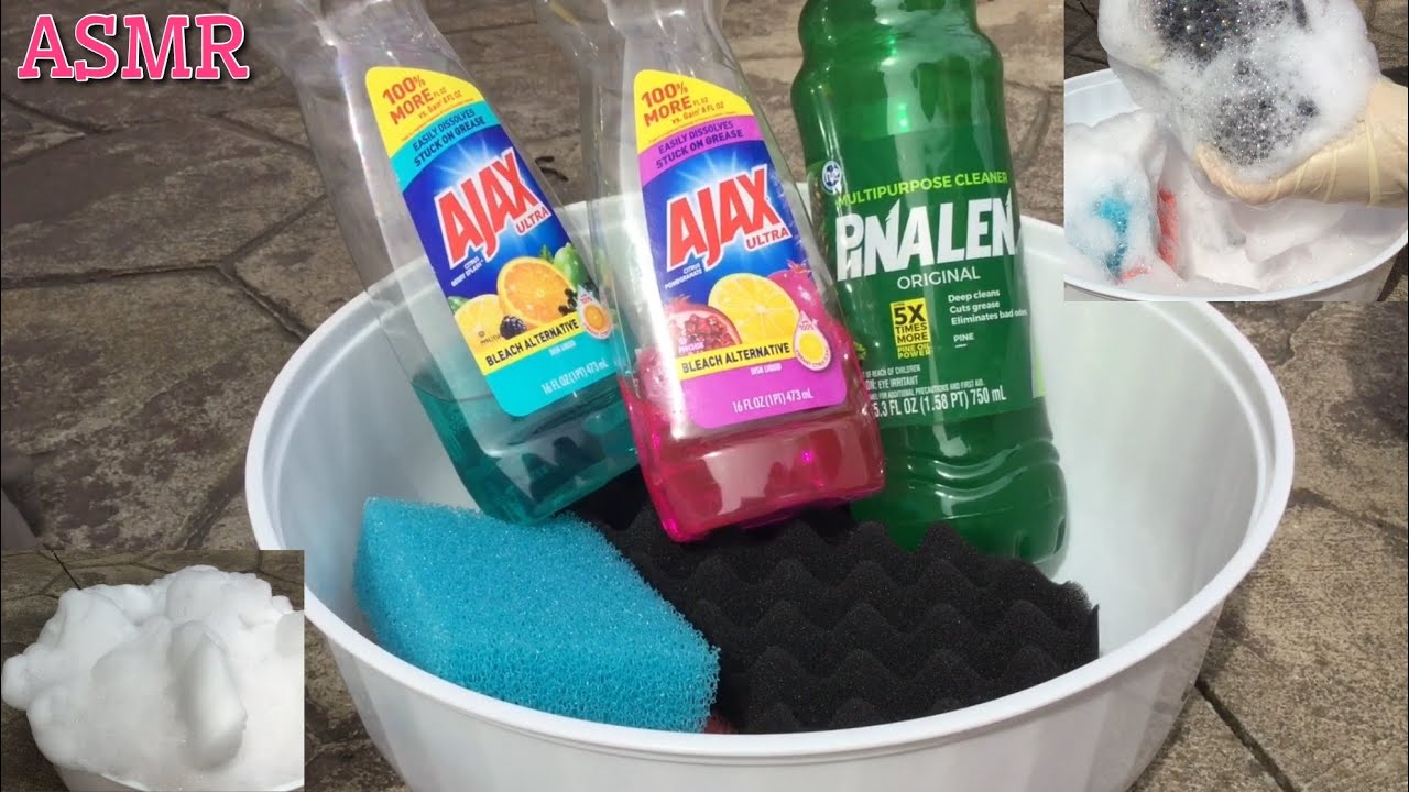 Pinealen 🌲 + Ajax Dish Soap 🧼 / SUPER Satisfying Sponge Squeezing 🧽
