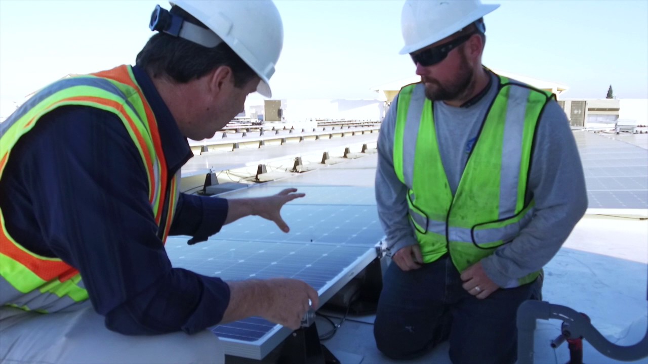 Solar Racking System with roof slip sheets on TPO roof