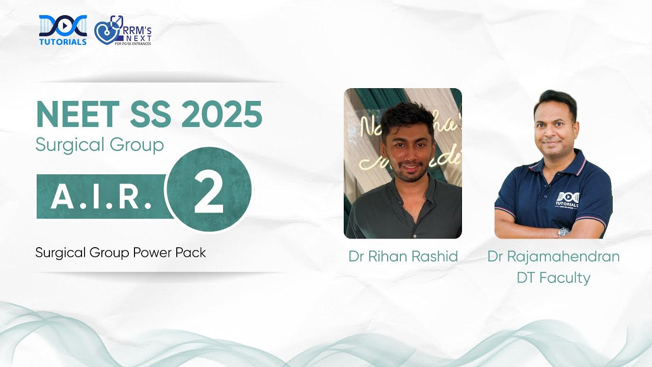 NEET SS 2025 Surgical Group Rank 2 - Dr Rihan Rashid's Success Story | Dr Rajamahendran