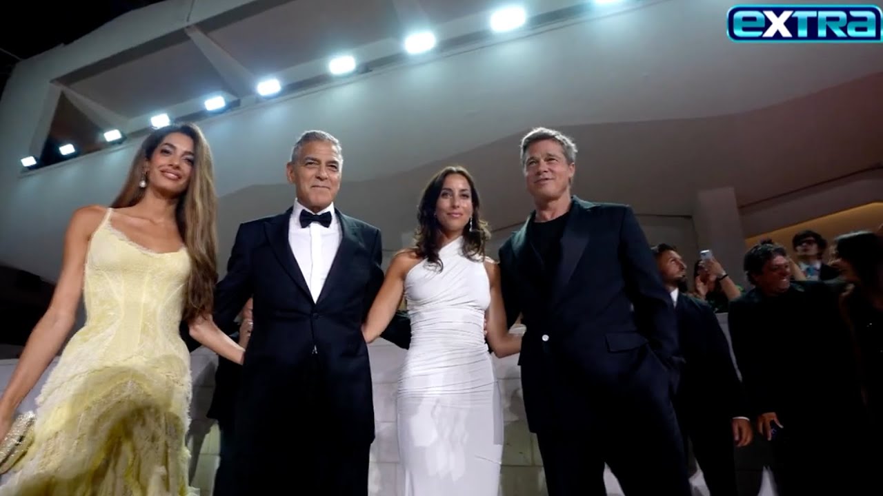 Brad Pitt & Ines de Ramon Make RED-CARPET DEBUT with Clooneys in Venice