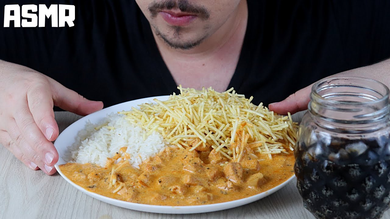 ASMR Strogonoff De Frango MukBang (Cozinhar e Comer) Jantando Comida Caseira