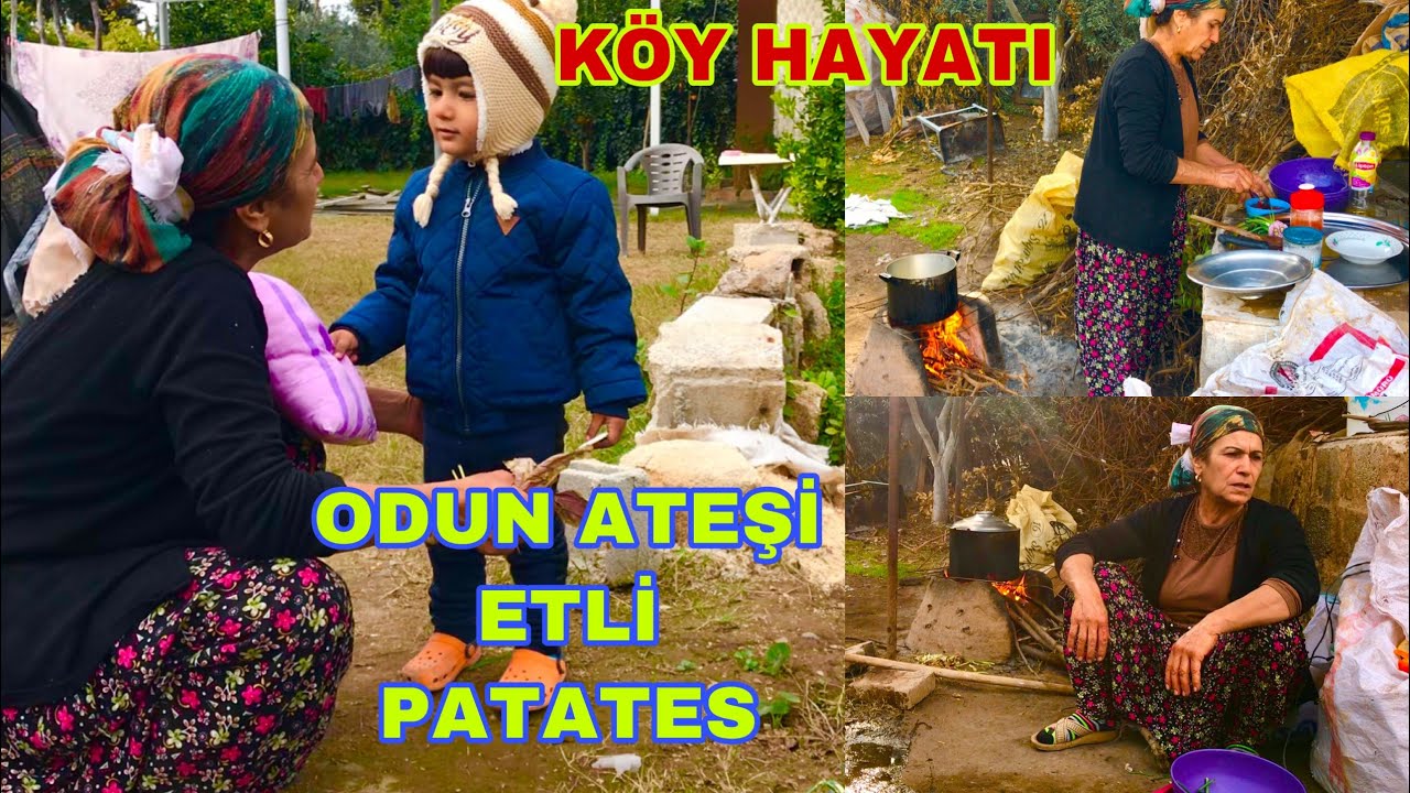 Köy Hayatı Odun Ateşi Tavuklu Patates Öğlen yemeği günlük vlog