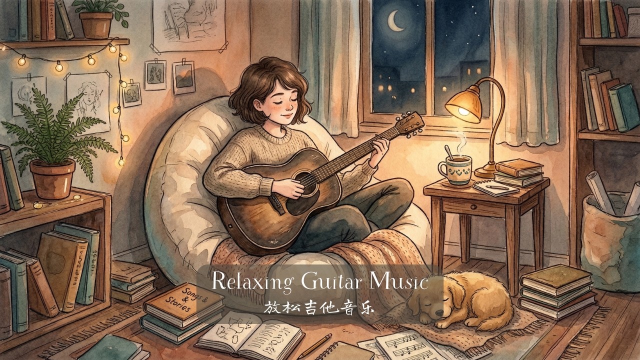 【放松吉他音乐】Relaxing Guitar Music🎸 Calm Acoustic Guitar Music for Study, Work, Focus & Stress Relief