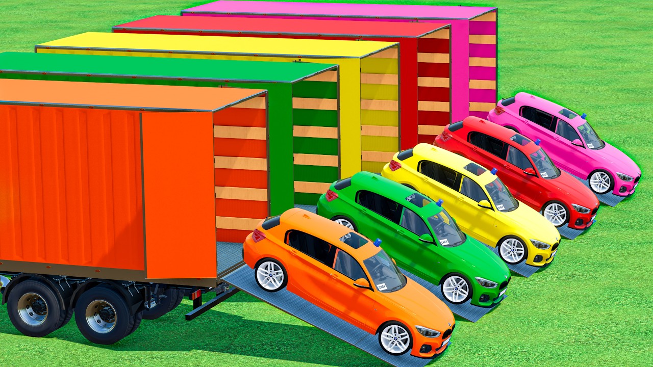 TRANSPORTING WITH COLORS | BMW Super Cars RAMP LOADING In Fs22 | Farming Simulator 22