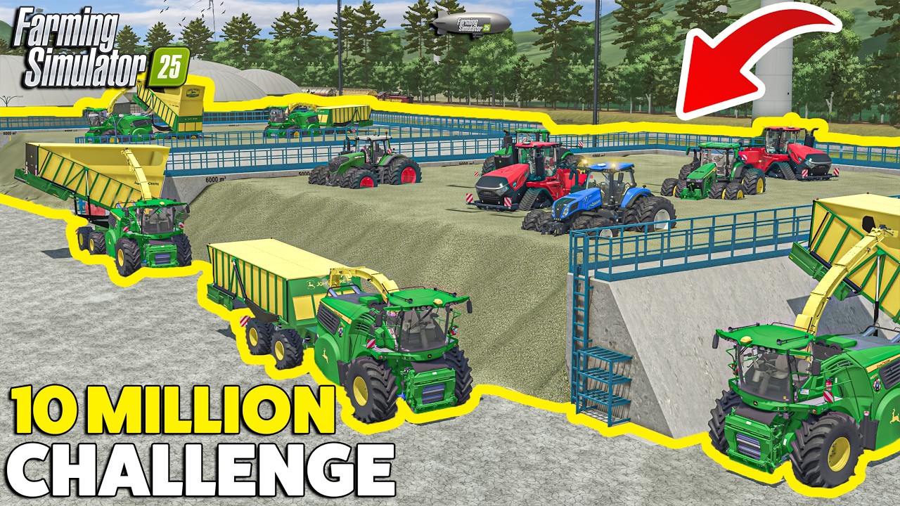 10 MILLION Extreme BUNKER Filling w/ GIGA Chaff | GIGA CHALLENGE | Farming Simulator 25
