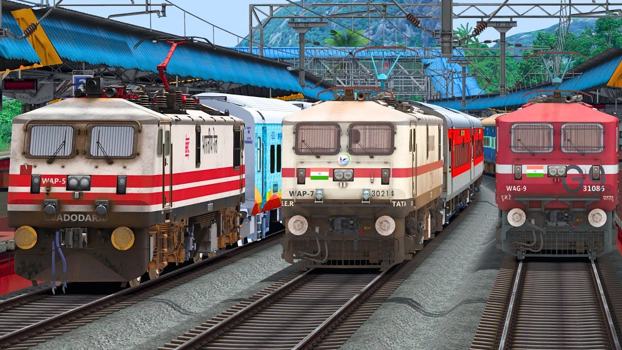 TWO TRAINS OVERTAKE ICF EXPRESS TRAIN | BUMPY RAILROAD | Train Simulator | Railworks | NTG GAMING