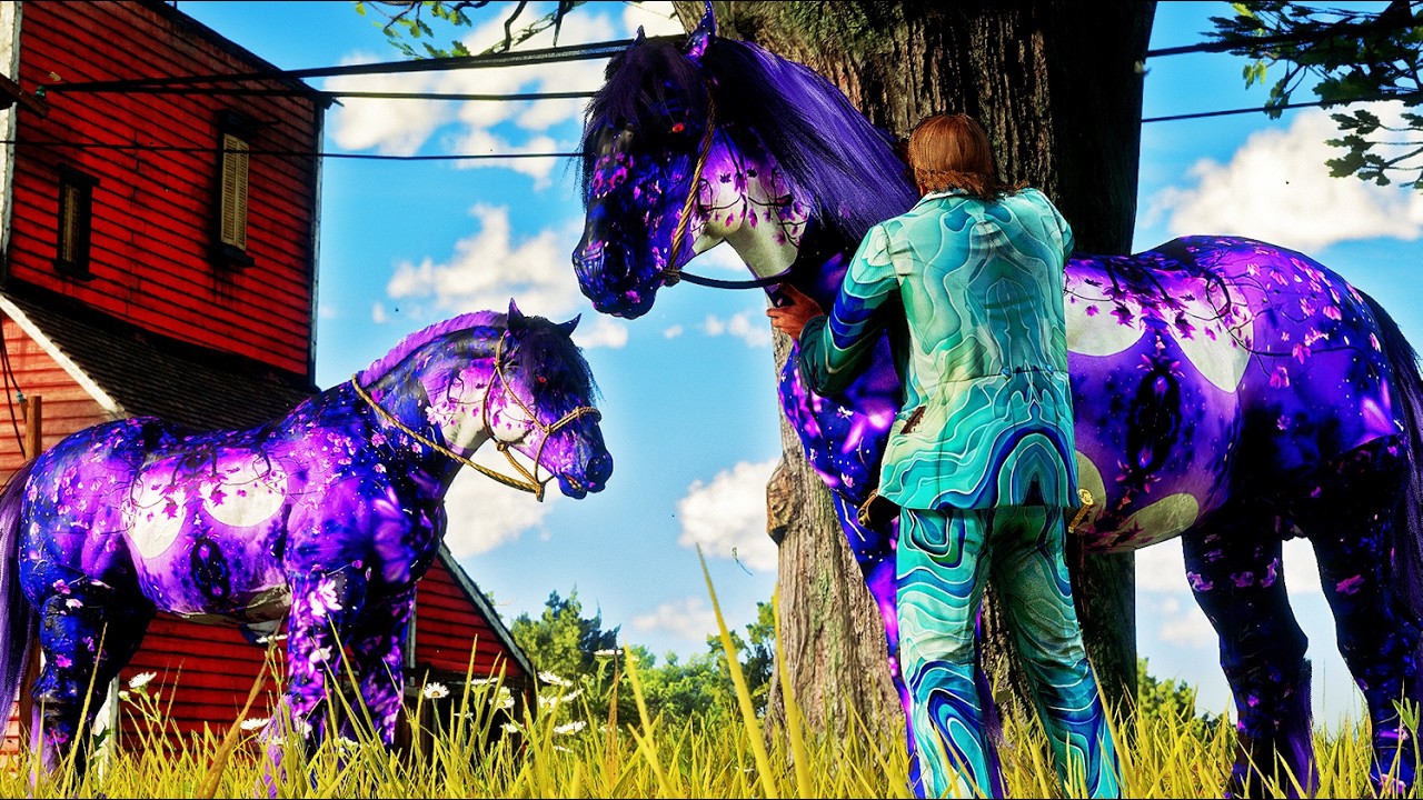 Arthur Tames the Rare Purple and White Mystic Bloom Horse at Southfield Flats