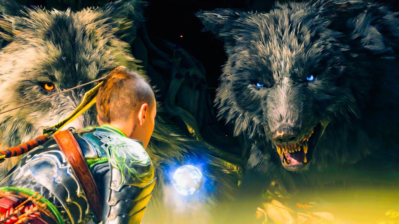 God Of War Ragnarok - All Skoll and Hati Wolves Scenes