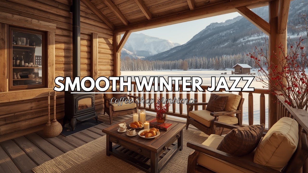 Winter Morning Jazz at Cozy Lakeside Coffee Porch ❄️ Smooth Piano Jazz Music for Relaxing Focus