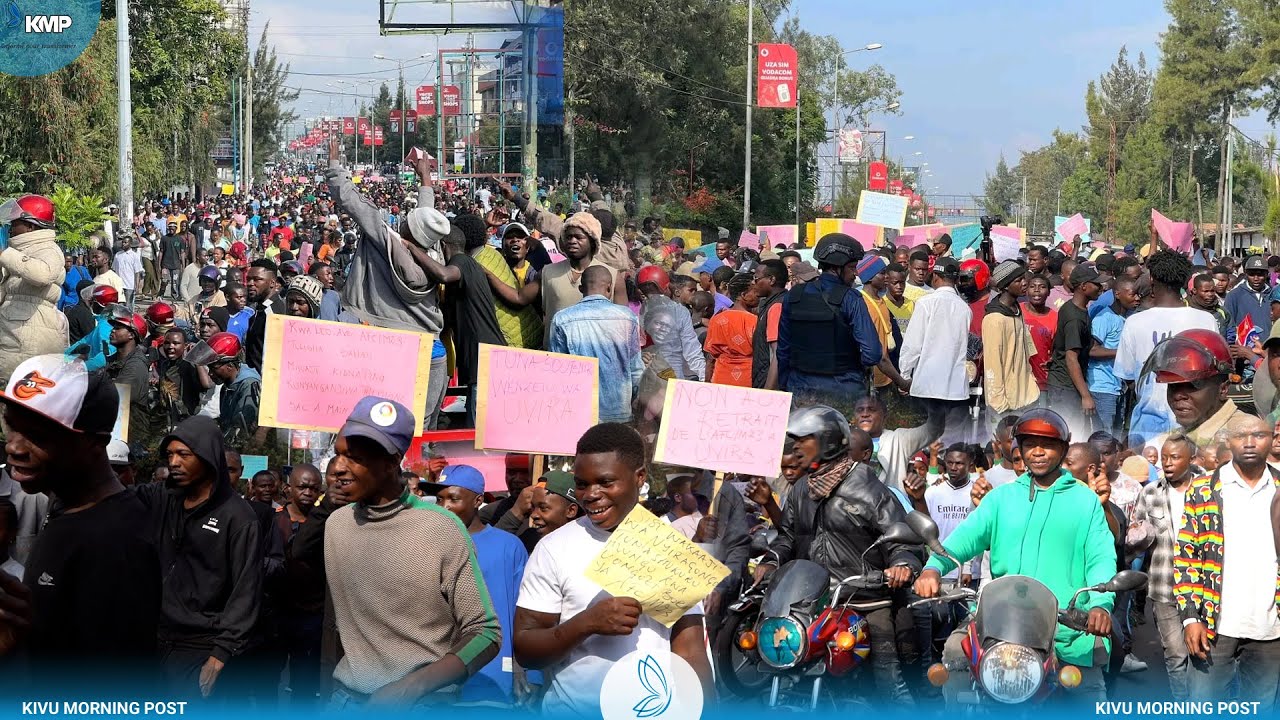 RDC-GOMA: FORTE MANIFESTATION, LA POPULATION S'OPPOSE AU RETRAIT DU M23-AFC À UVIRA