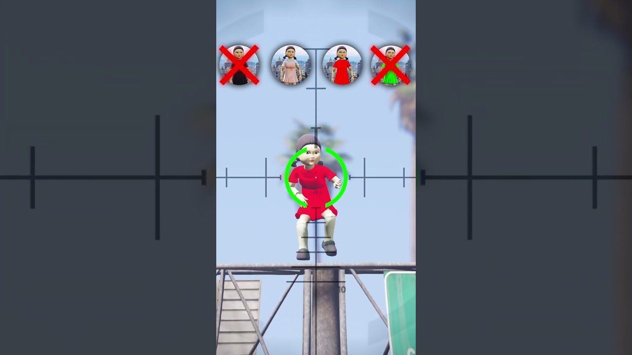 Wyzwanie Snajperskie z Tęczową Lalką z Squid Game w GTA 5 #gta5